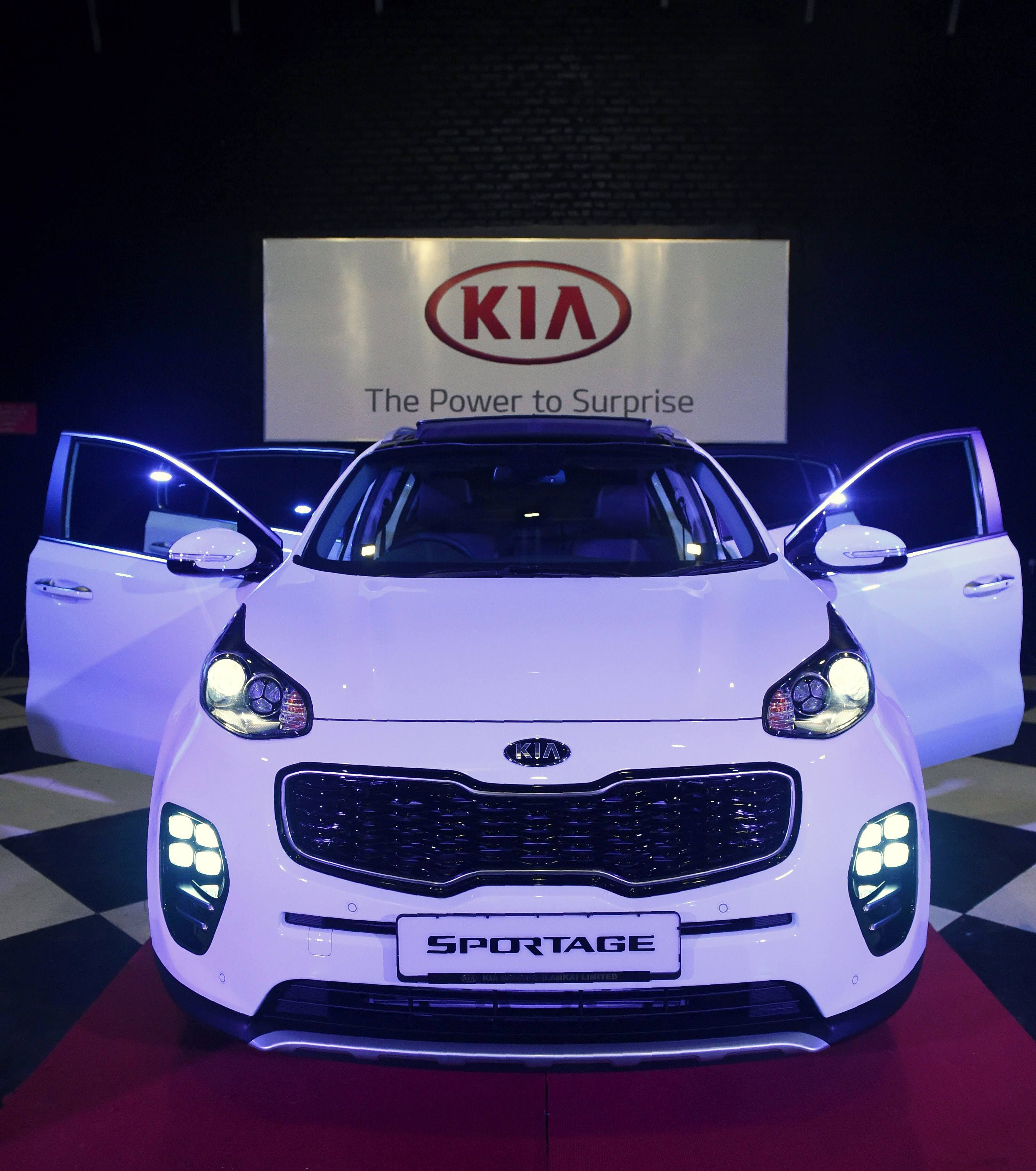Le Kia Sportage dans un salon automobile en avril 2016.
