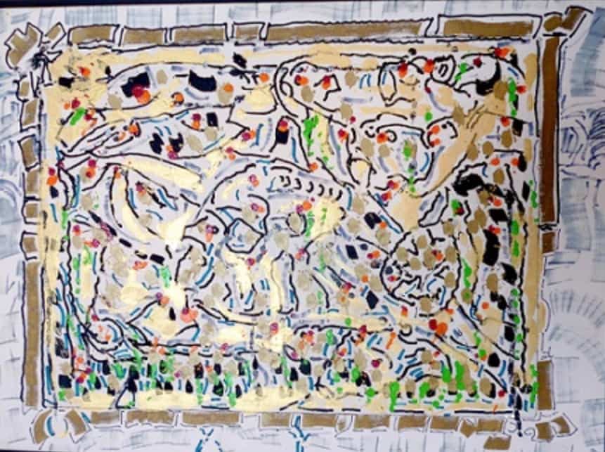 Plumage d’or est une œuvre de Riopelle qui a aussi été retrouvée 25 ans plus tard.