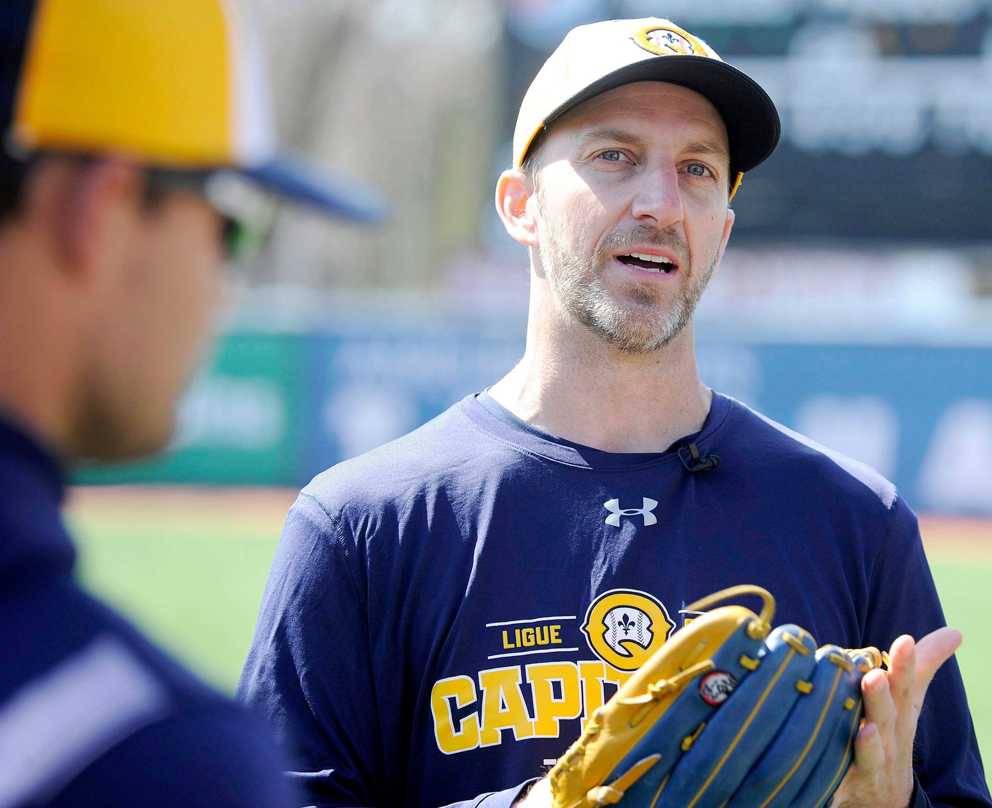 Patrick Scalabrini lors d’un camp d’entraînement des Capitales de Québec, au Stade Canac, en mai 2019.