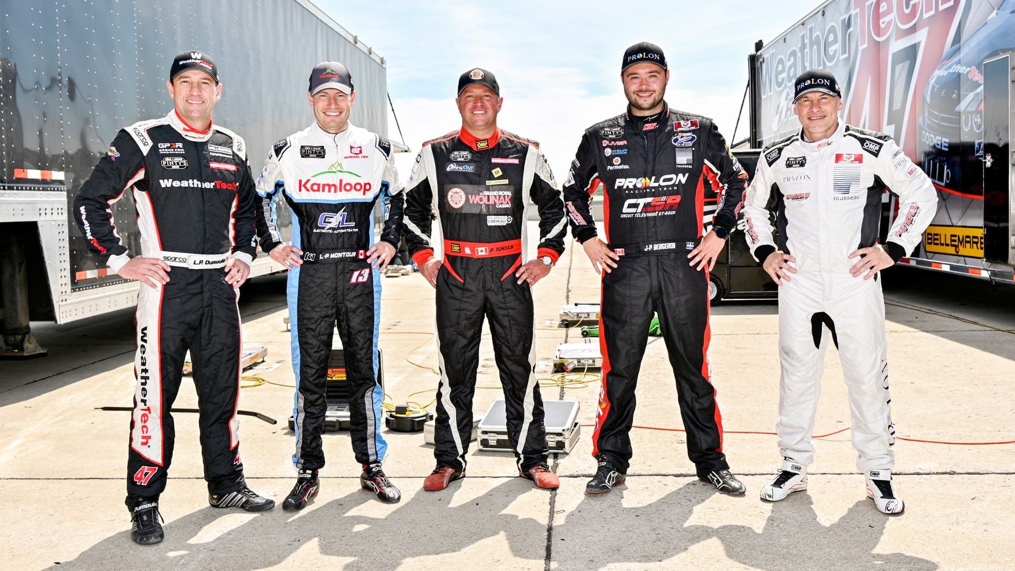 Louis-Philippe Dumoulin, Louis-Philippe Montour, Jean-François Dumoulin, Jean-Philippe Bergeron et Jacques Villeneuve ont participé à une séance d’essais privés hier au circuit ICAR de Mirabel.