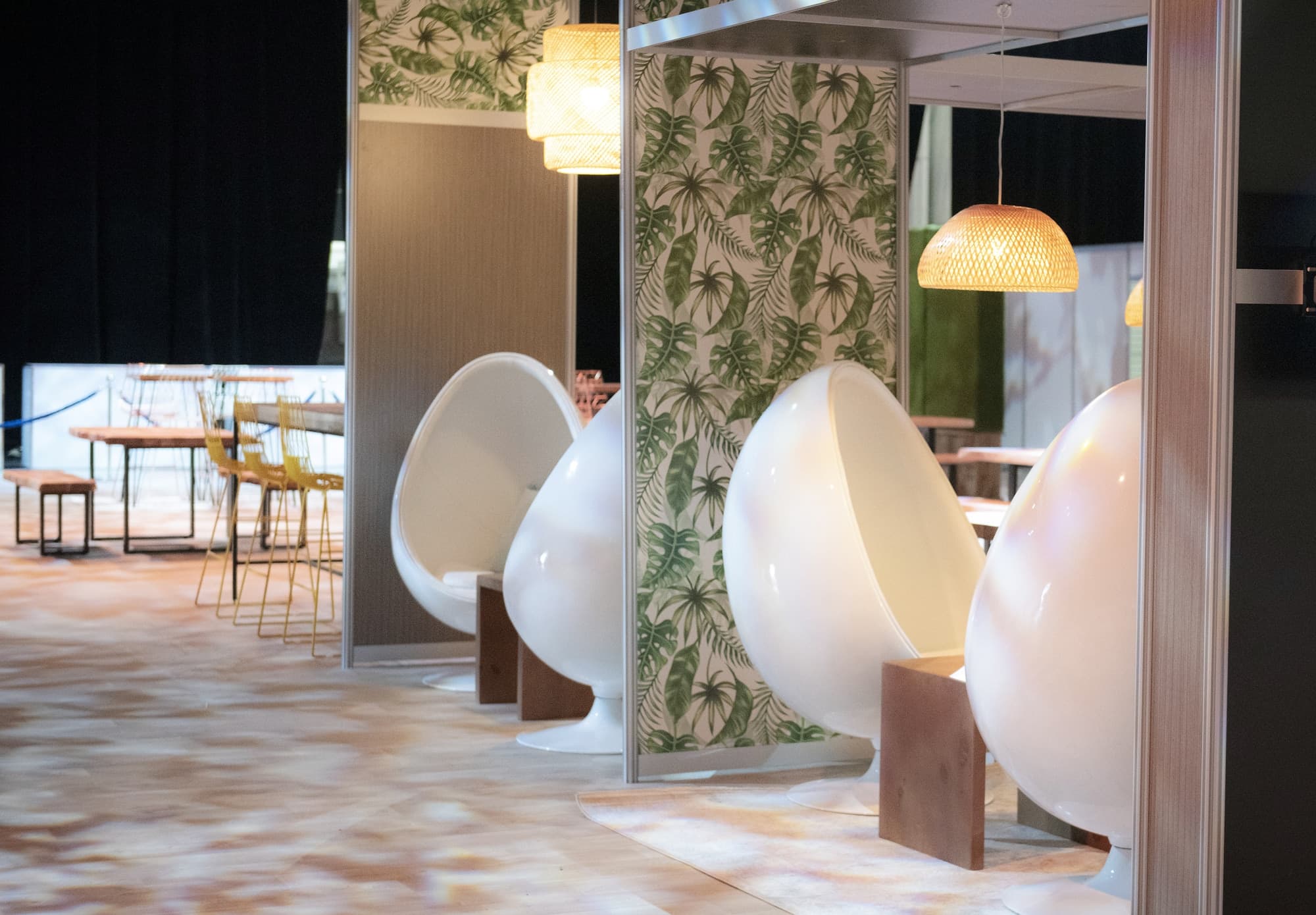 Les locaux VIP des joueurs sont des lieux très vivants et très bruyants pendant les premiers jours du tournoi.