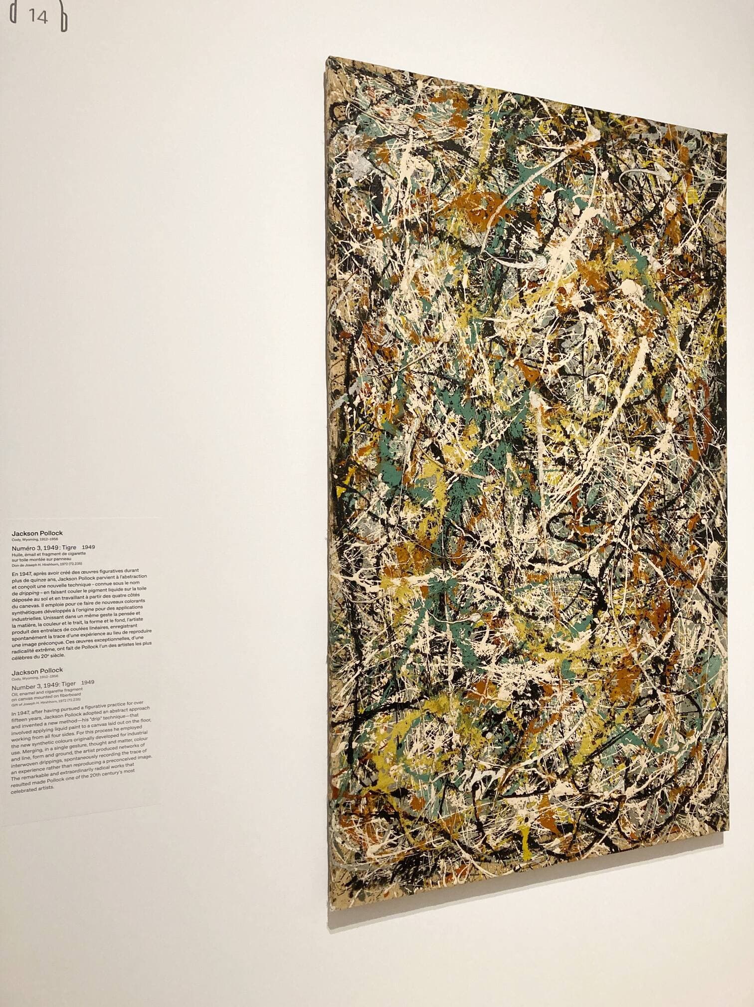 Tigre 1949, de Jackson Pollock, dans le cadre de l’exposition America. Entre rêves et réalités.