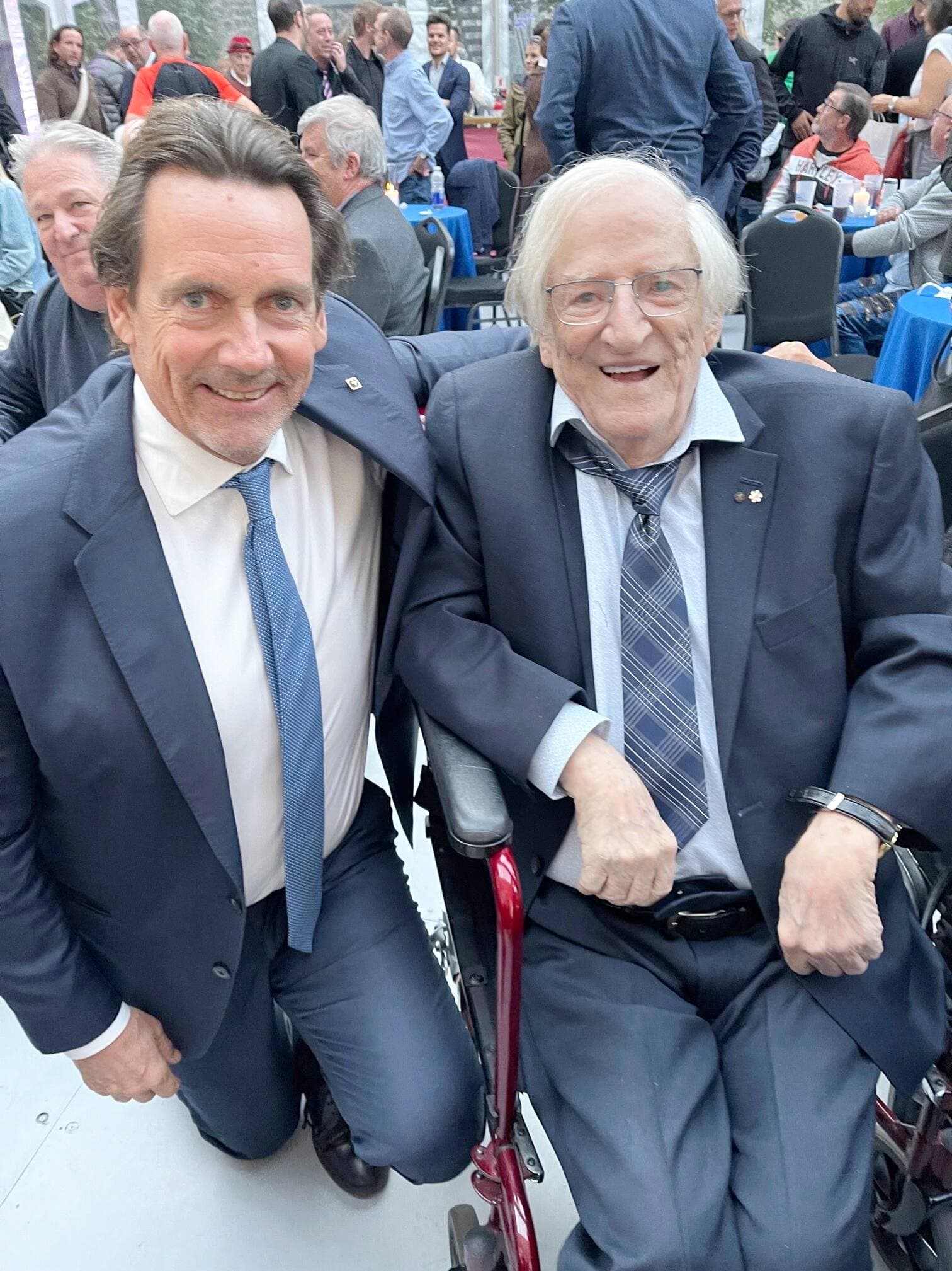 Pierre Karl Péladeau et Jean Lapointe lors du 40e anniversaire de la Maison Jean Lapointe au mois d’octobre dernier.