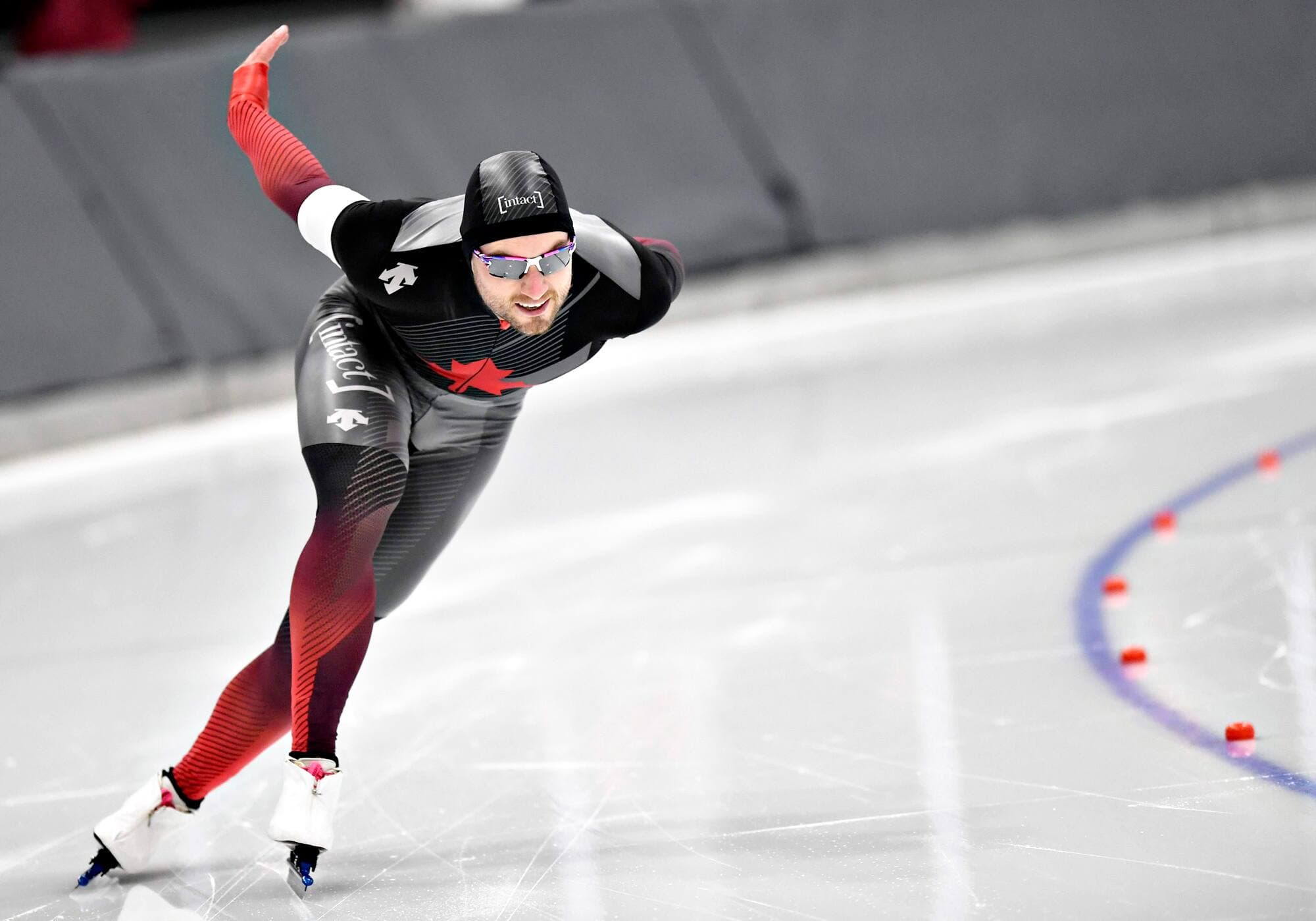 Laurent aux Championnats nationaux de patinage de vitesse à Québec, le 13 octobre 2022.