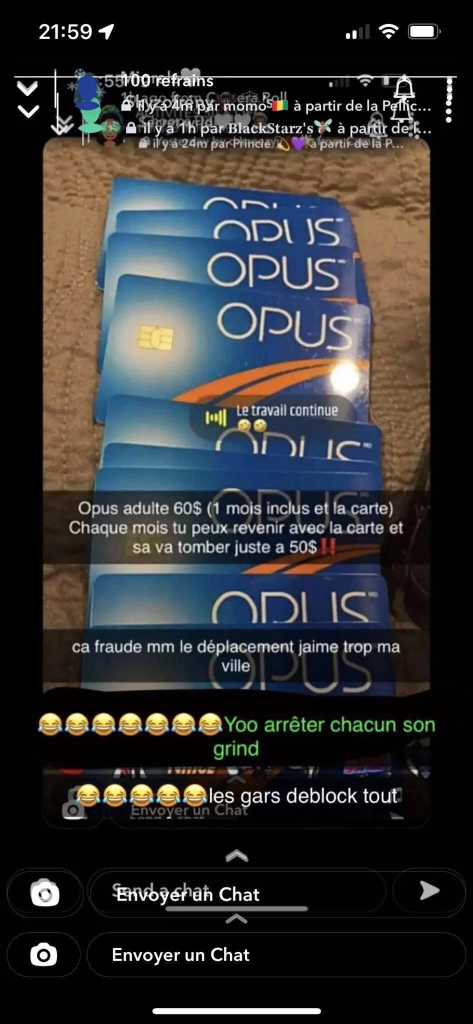 Capture d'écran / Snapchat