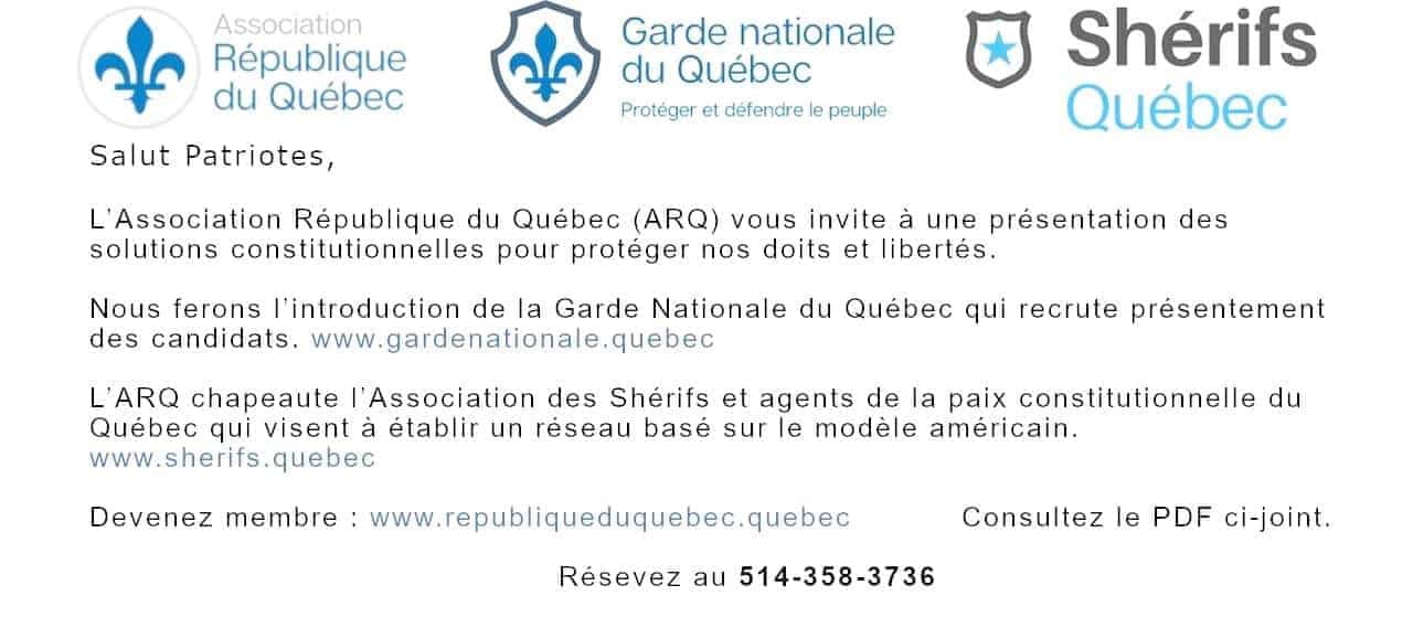 Captures d'écran des différents sites web de la Garde nationale du Québec