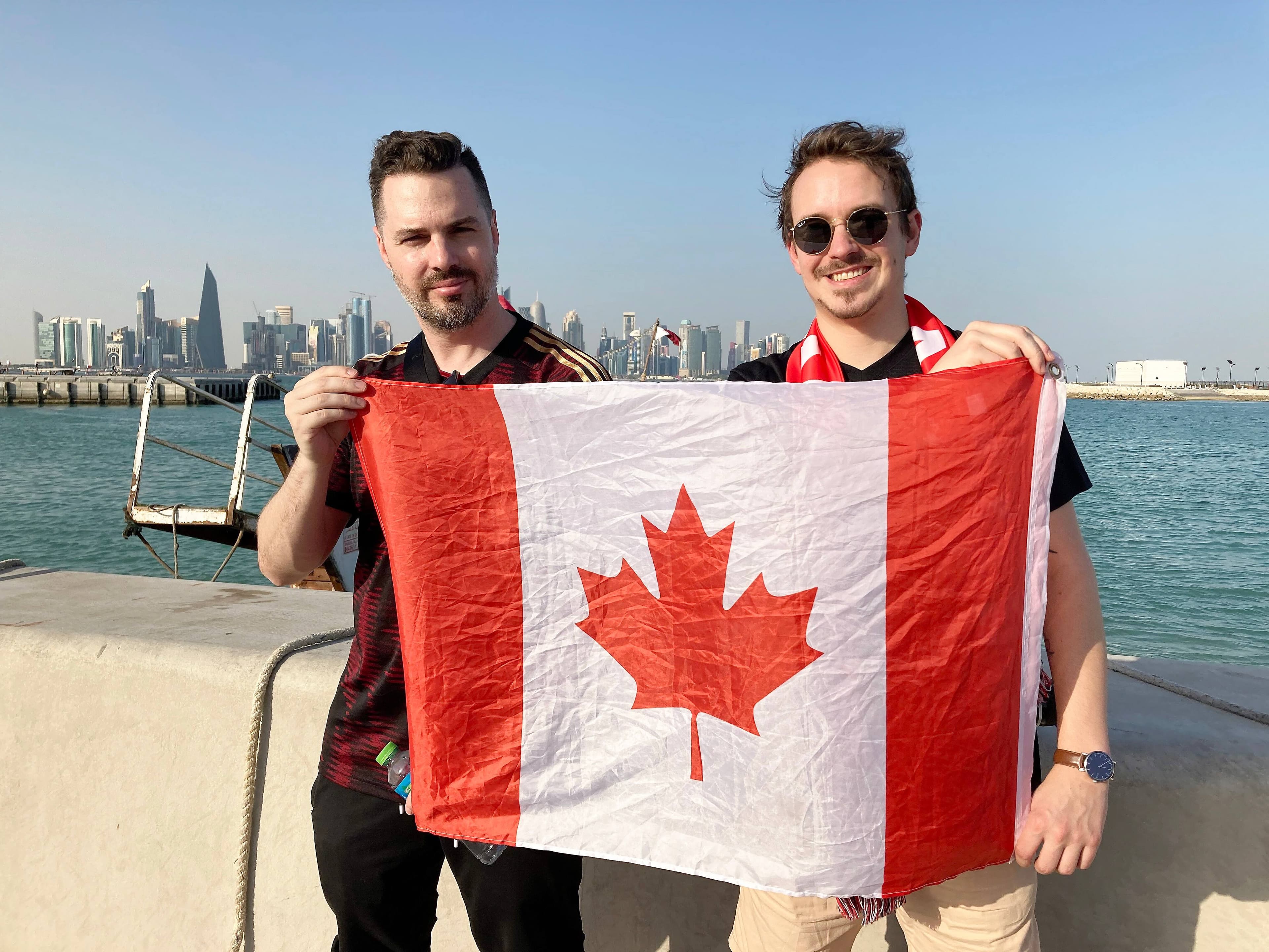 David Dicso et Marc-Olivier Lafontaine-Côté, deux Québécois qui sont venus vivre la Coupe du monde.