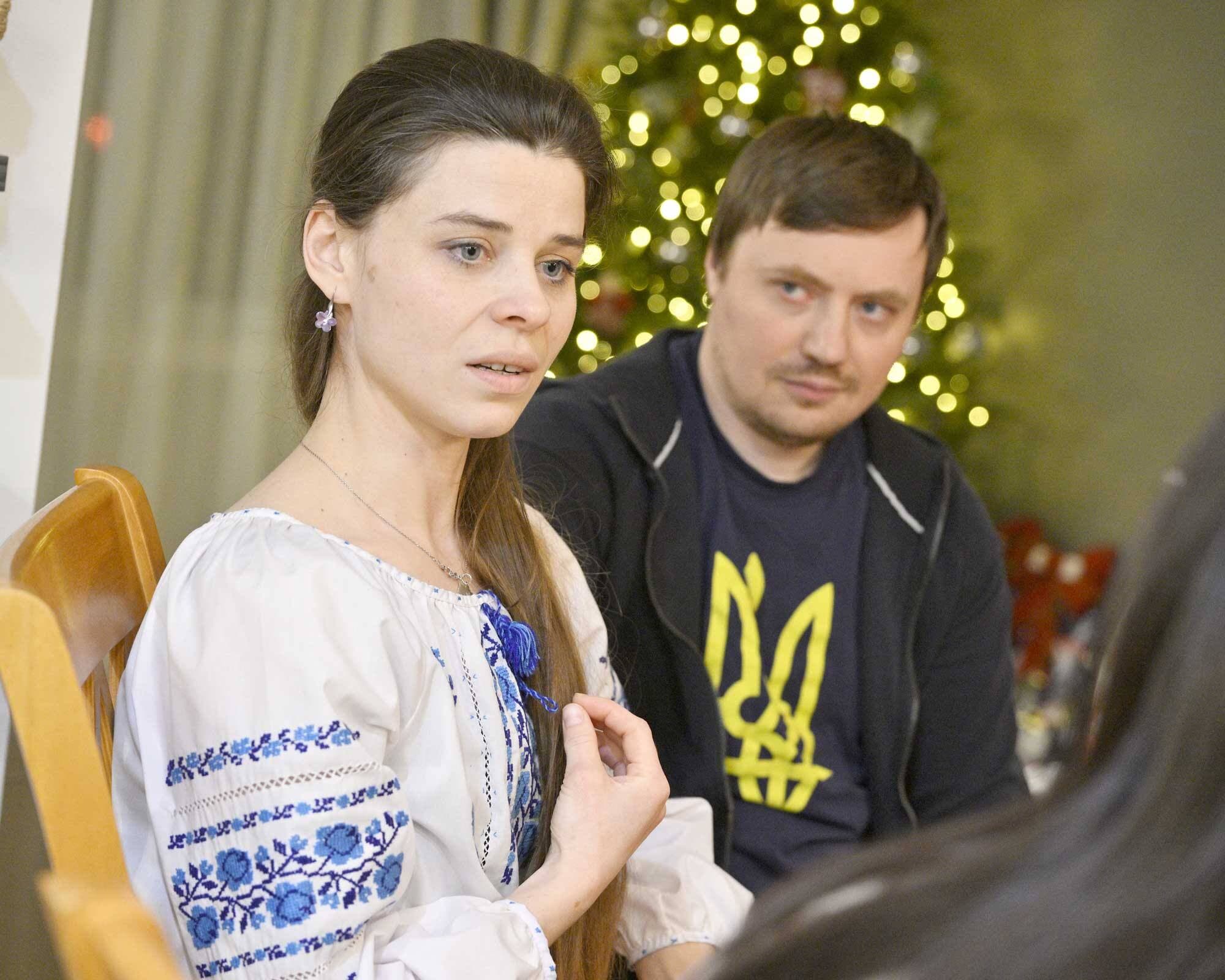 L’Ukrainienne Vladyslava Hrynchuk et son conjoint Yevgenii.