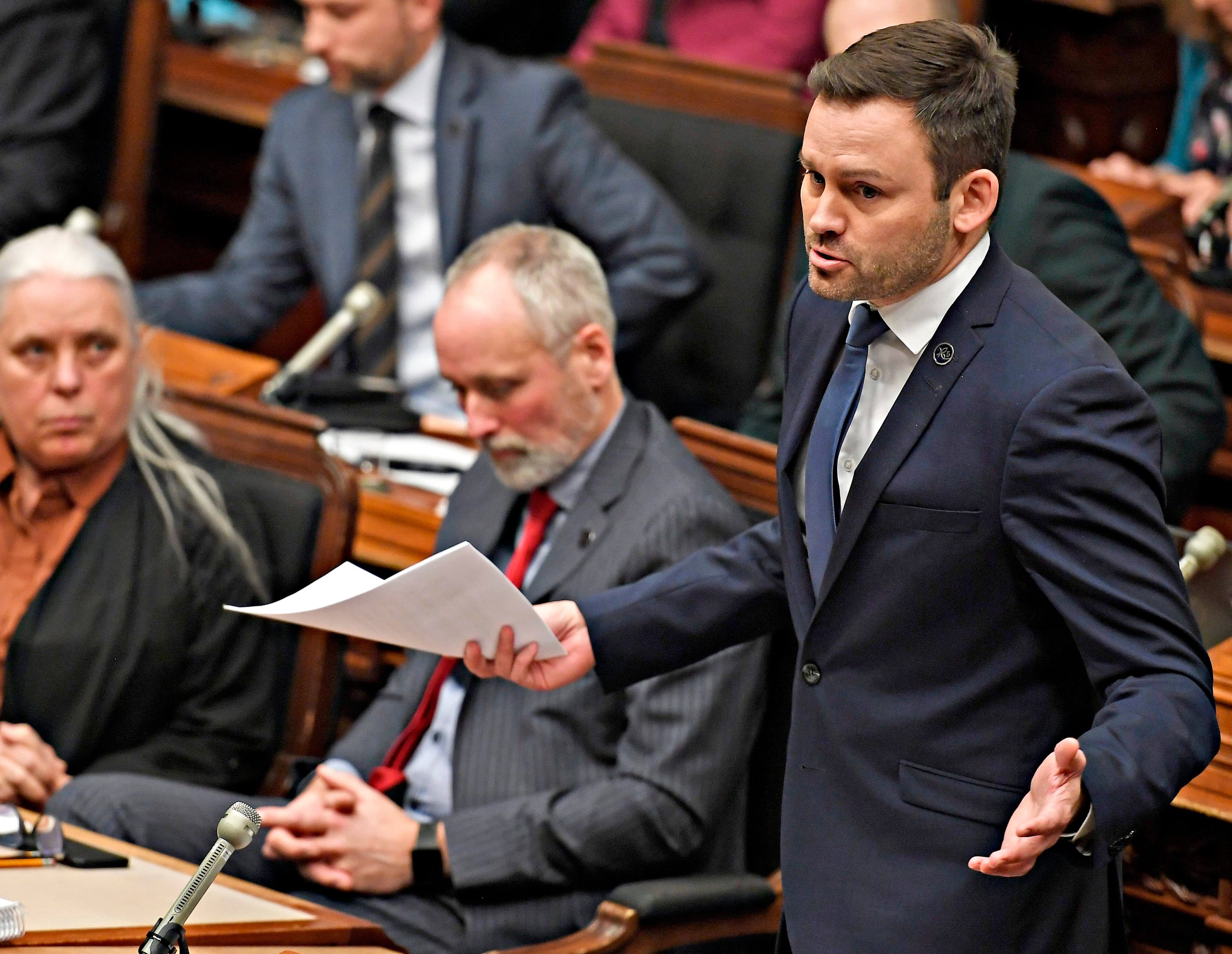 Le chef du PQ, Paul St-Pierre Plamondon, au Salon bleu de l’Assemblée nationale le 31 janvier dernier.