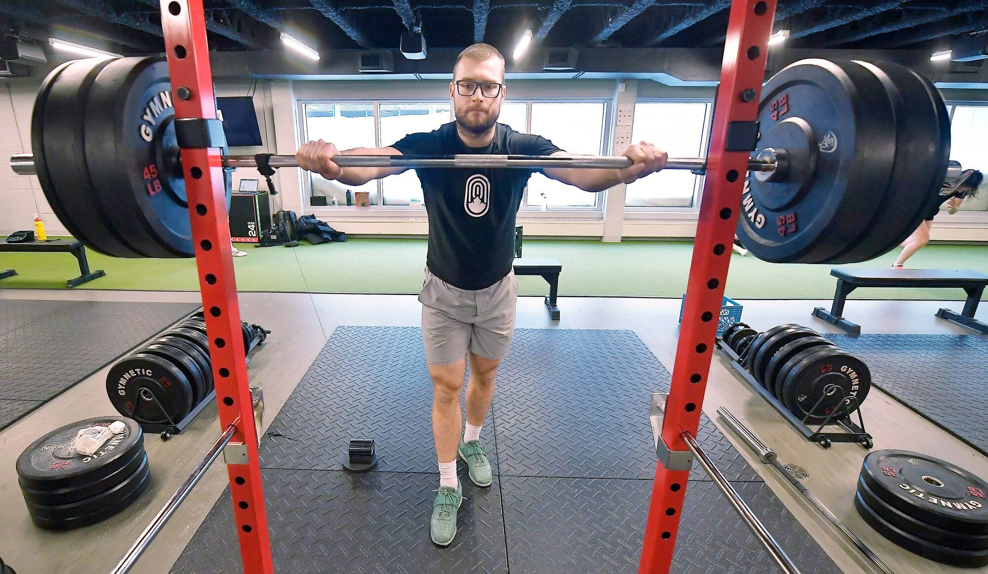 Laurent Dubreuil au Centre de Glaces de Québec pour une séance de musculation, le 2 janvier.