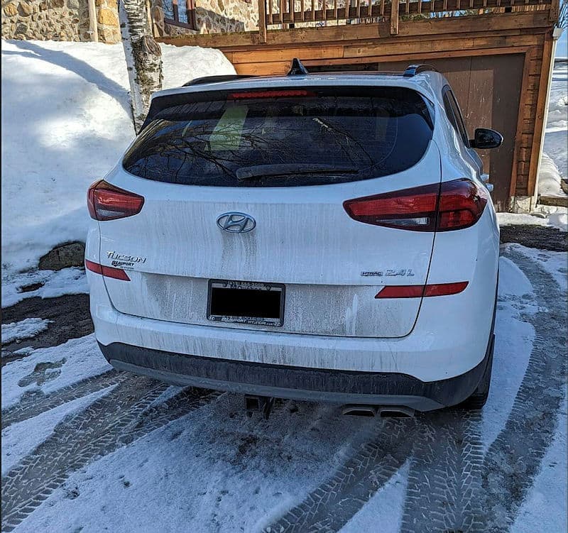 La Hyundai Tucson de Rémy Paradis a été prise pour la Hyundai Kona (plus bas dans le texte) et qui roulait à haute vitesse sur l’autoroute Dufferin-Montmorency, le 16 février dernier.