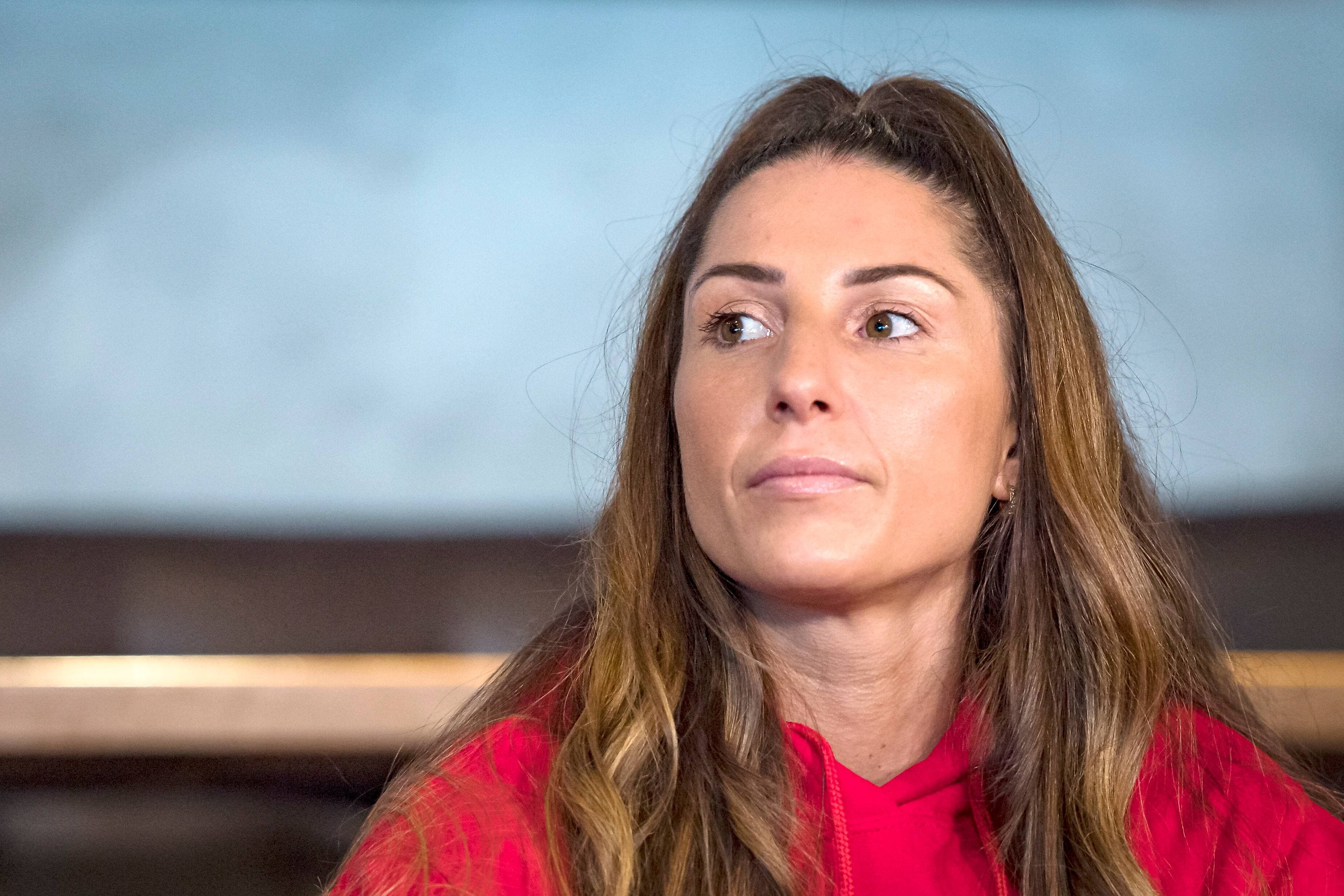 Kim Clavel lors d'une conférence de presse à la Place Bell de Laval, le mardi 4 avril dernier.