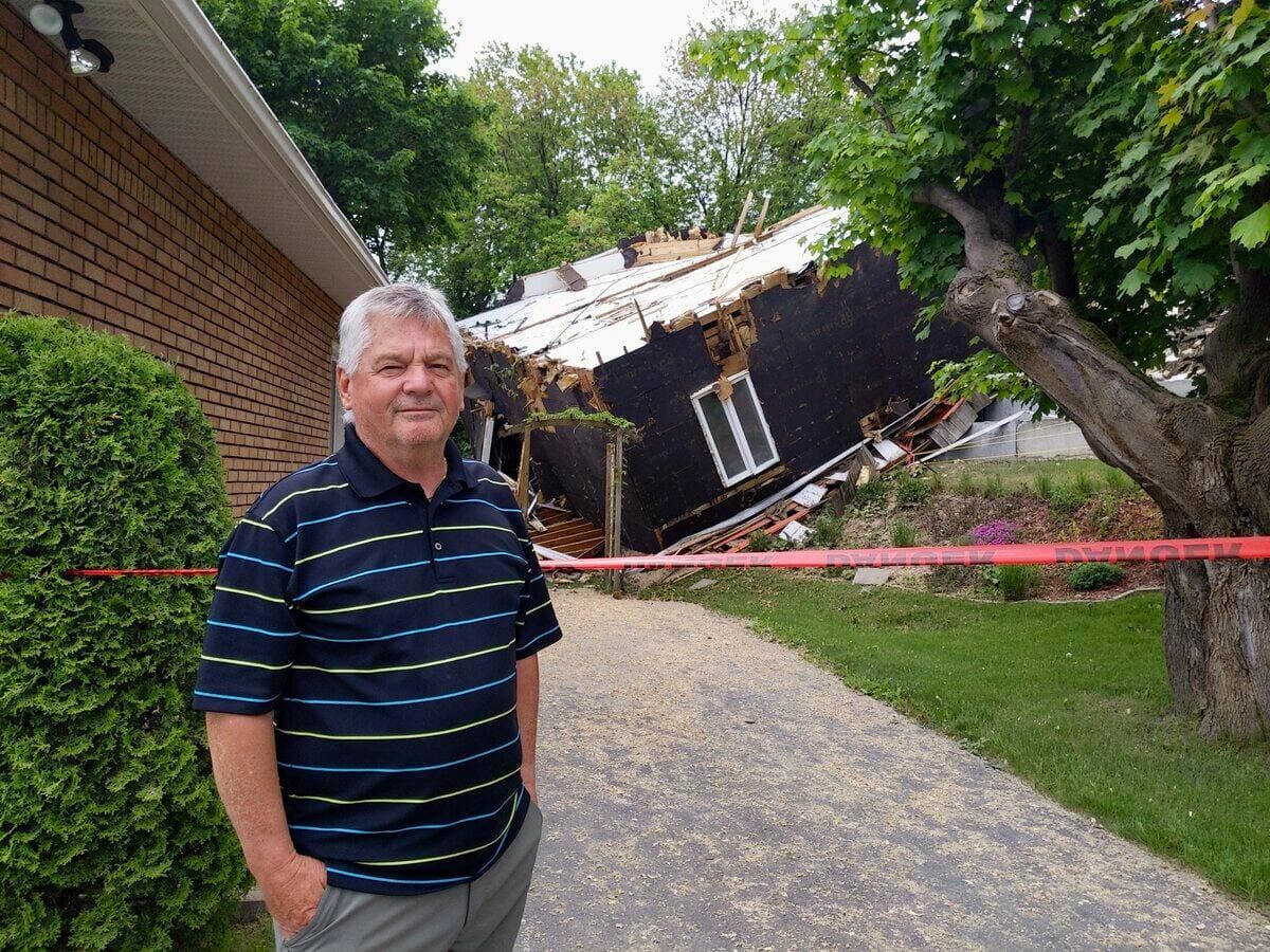Serge Carrier a vu sa maison passer près d’être emboutie par la maison emportée par le glissement.