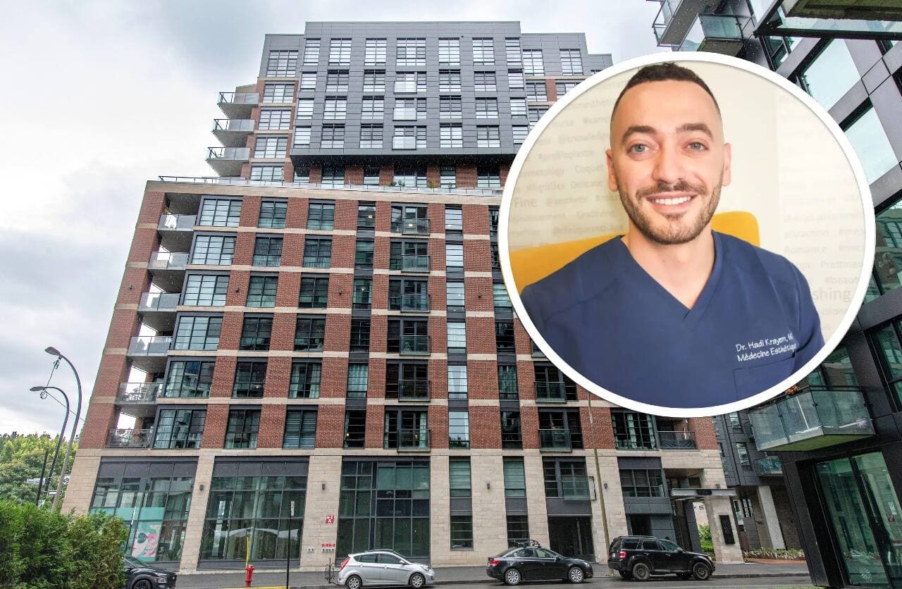 Portraits du médecin Hadi Krayem et de l'immeuble à Montréal où il a tenté d'expulser sa locataire ayant refusé sa hausse de loyer de 1150$.
