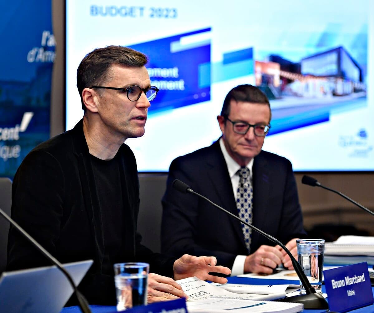 Le maire Bruno Marchand et le directeur général de la Ville de Québec, Luc Monty