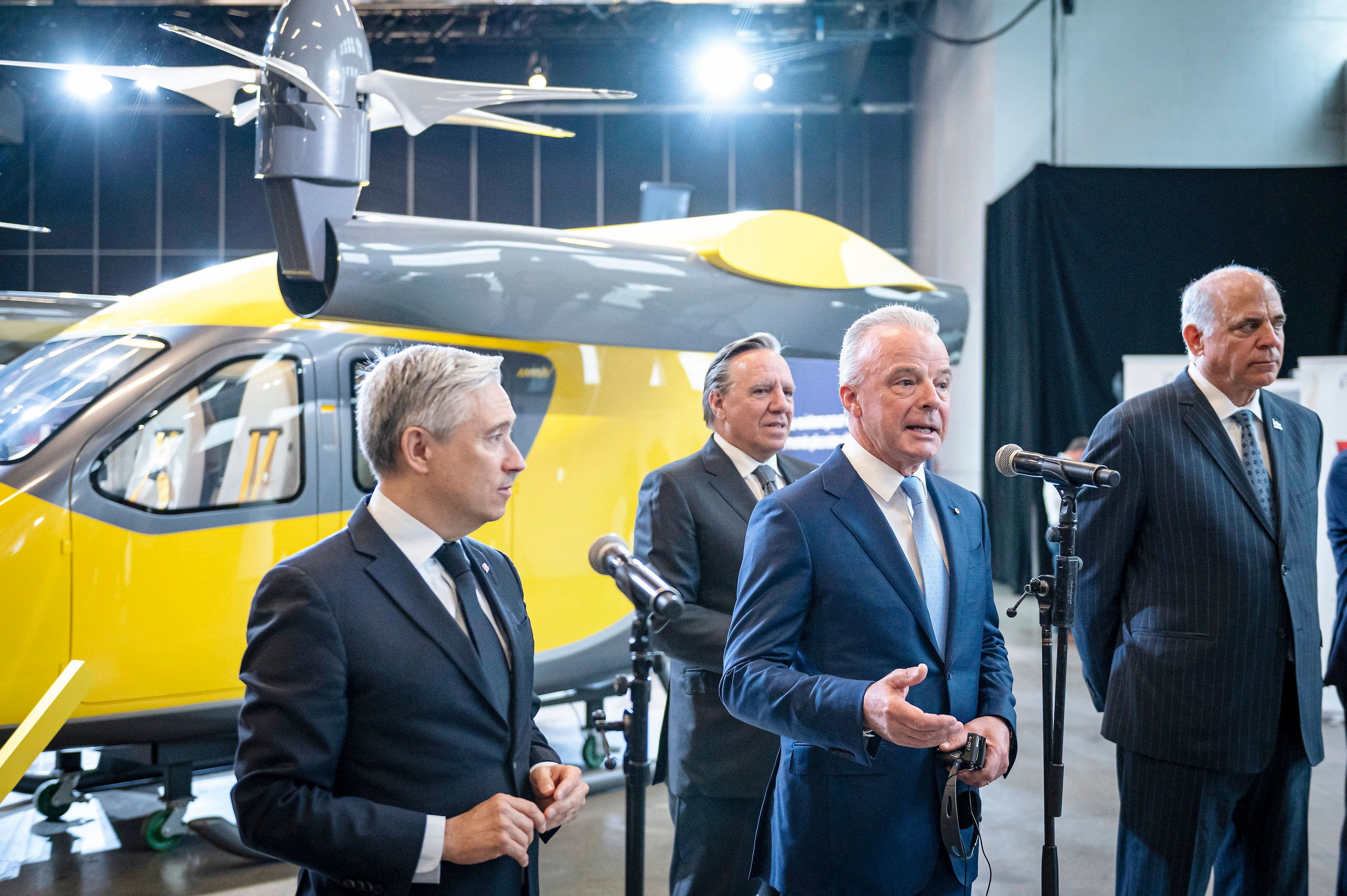 En mai 2024, le président de Boeing Global, Brendan Nelson, a annoncé des investissements de 240 millions $ au Québec en compagnie du premier ministre François Legault, du ministre de l'Économie de l'époque, Pierre Fitzgibbon, et du ministre fédéral de l'Innovation de l'époque, François-Philippe Champagne.