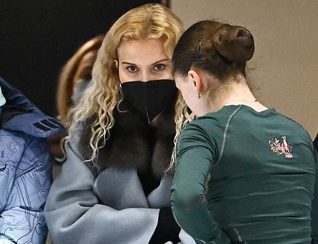 L’entraîneuse russe Eteri Tutberidze et Kamila Valieva