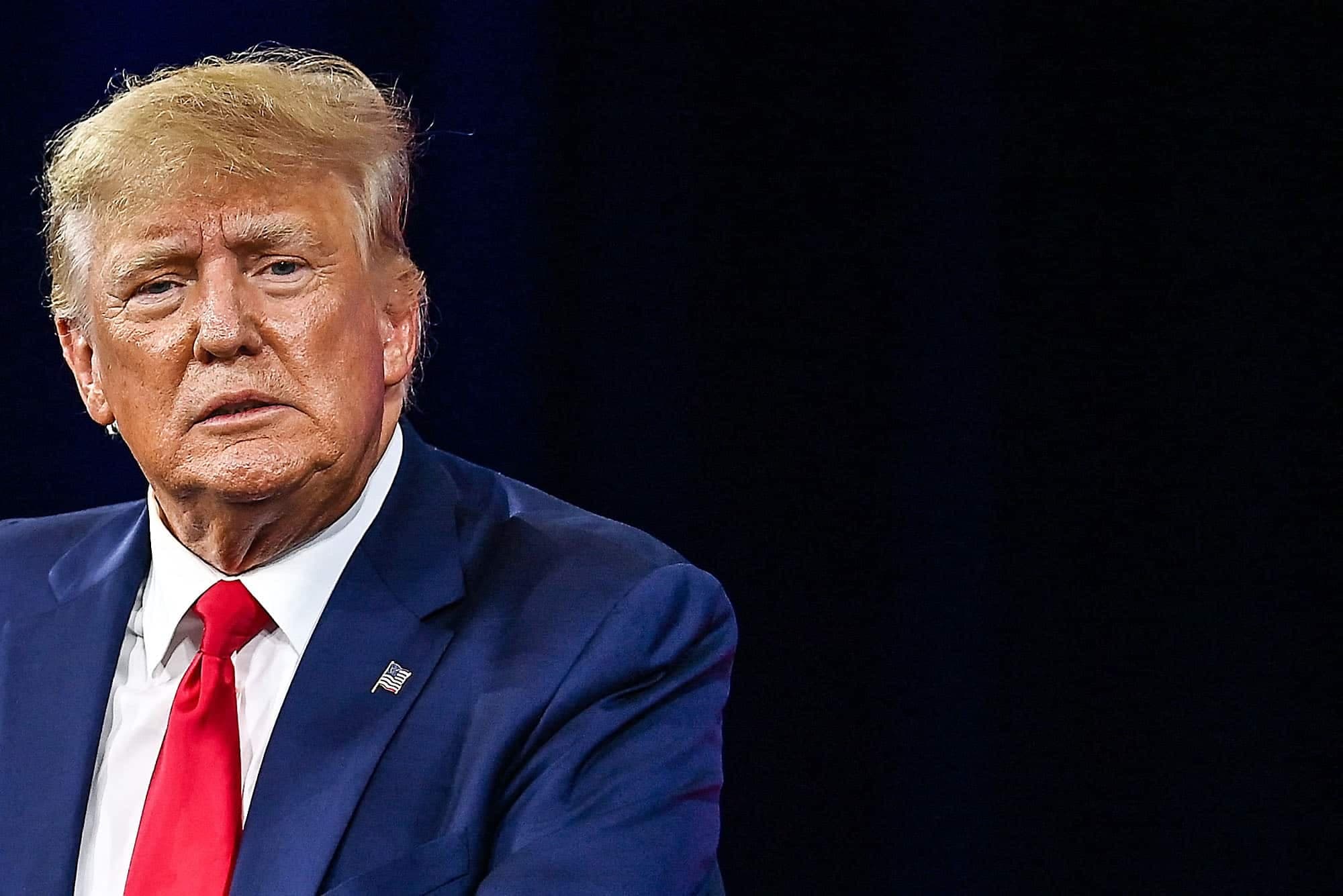 L’ex-président américain Donald Trump en février dernier lors d’une conférence à Orlando.