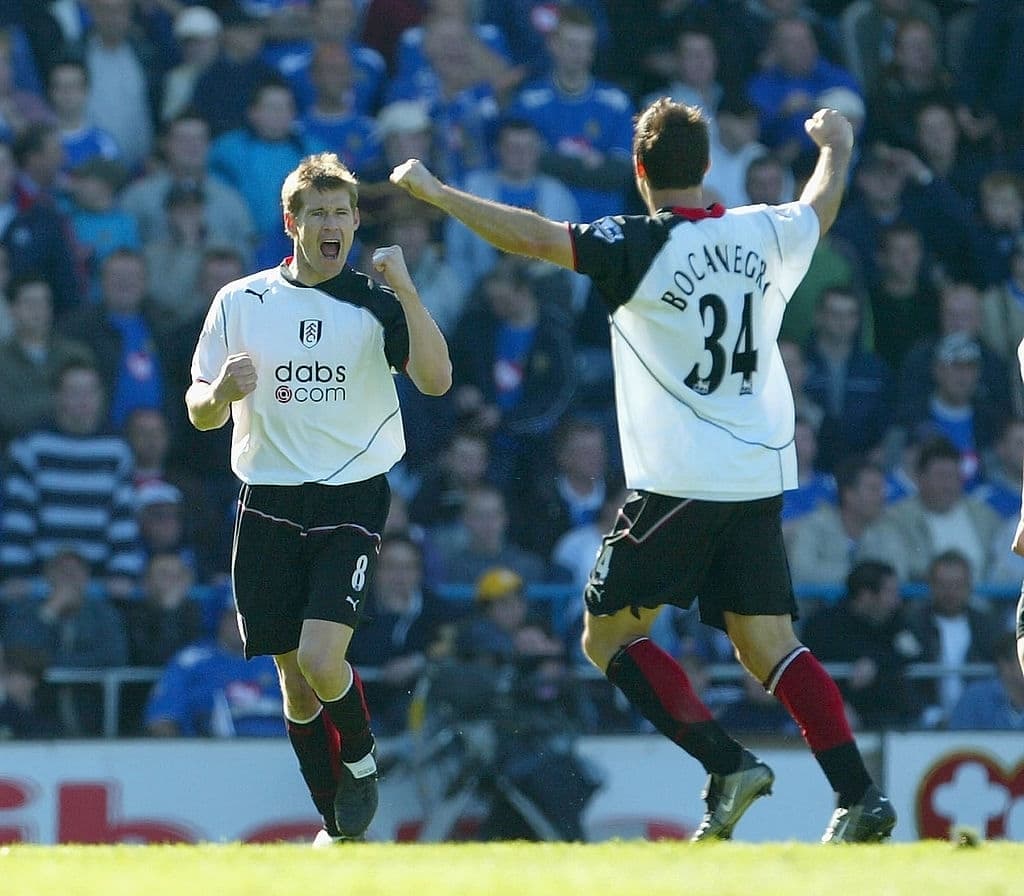 Brian McBride et Carlos Bocanegra dans sous le maillot de Fulham en 2004.
