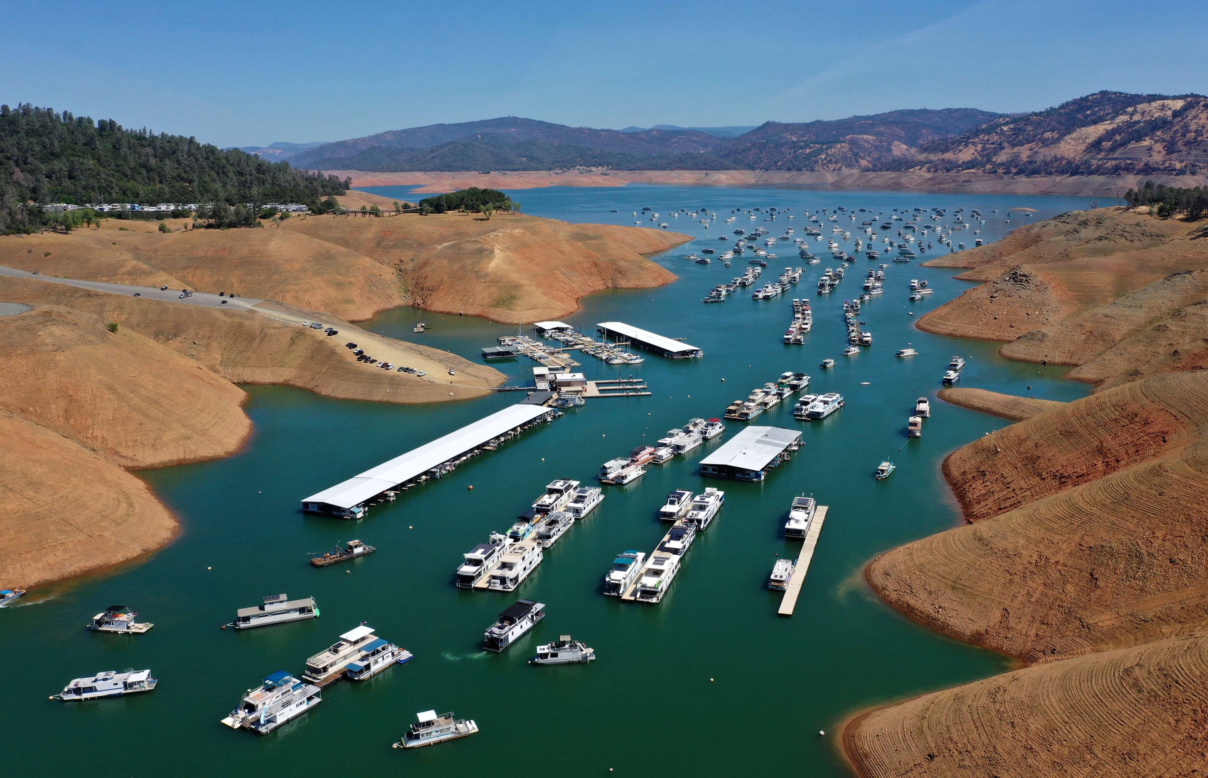 Le lac Oroville est le deuxième plus grand réservoir d’eau de l’État de la Californie.