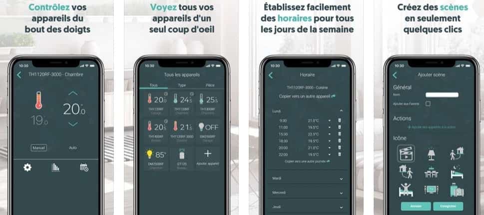 Capture d'écran de l'interface Neviweb de Sinopé
