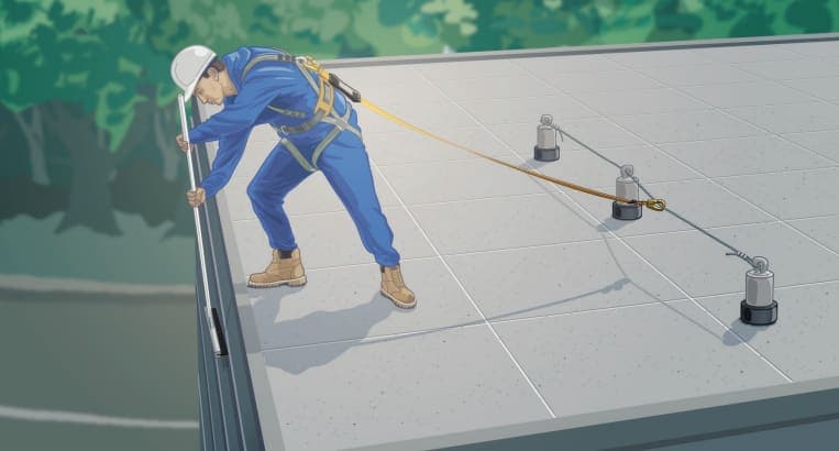 Un exemple de système sécuritaire à privilégier en hauteur, selon la CNESST.