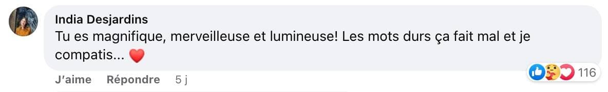 Capture d'écran Facebook