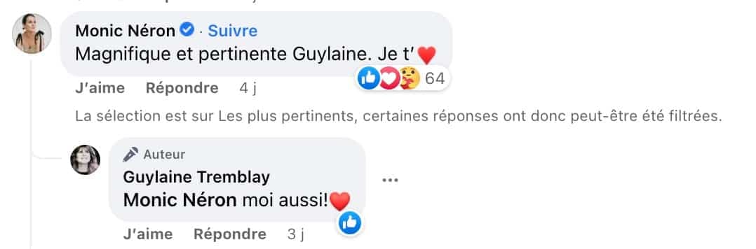 Capture d'écran Facebook