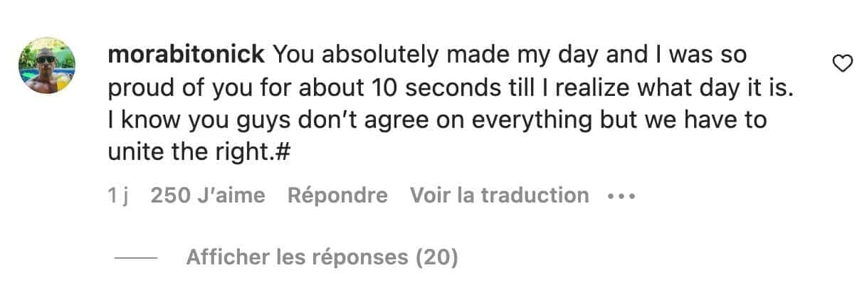 Capture d’écran Instagram