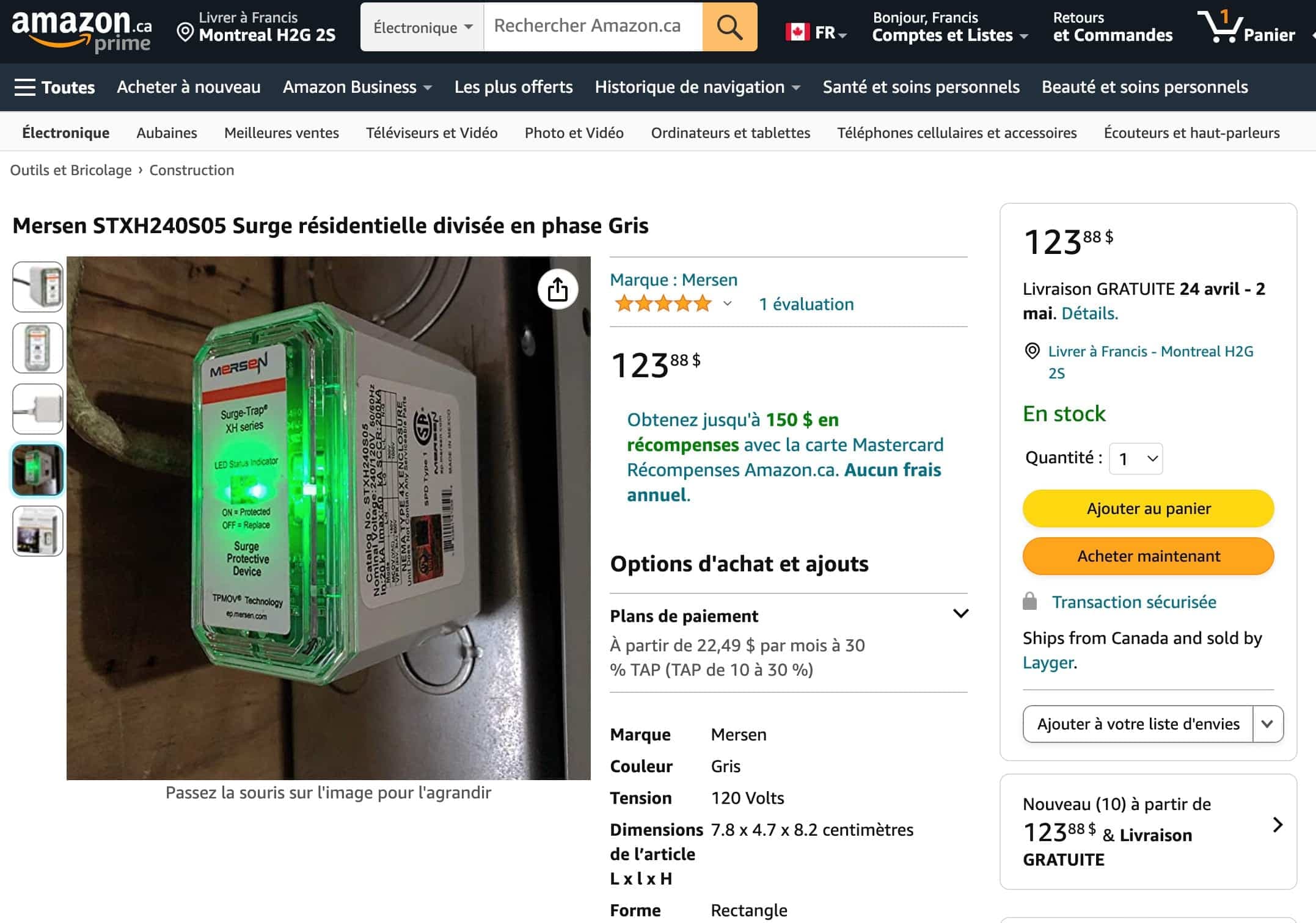 Alexandre Lachance vendrait cette pièce et son installation pour 7000$. Or, sur Amazon, cette même pièce est à vendre pour environ 150$ avec les taxes et frais de livraison.