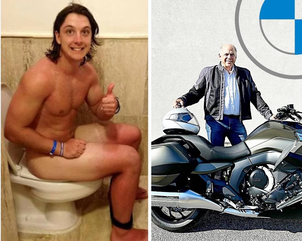À gauche, une des photos controversées qui figuraient sur le compte Facebook de Steven Fleurent, candidat caquiste dans Rimouski en 2014. À droite, un cliché du ministre Pierre Fitzgibbon et sa nouvelle moto achetée en juillet 2023, alors qu'il a affirmé quelques semaines plus tard vouloir réduire considérablement la taille du parc automobile au Québec.