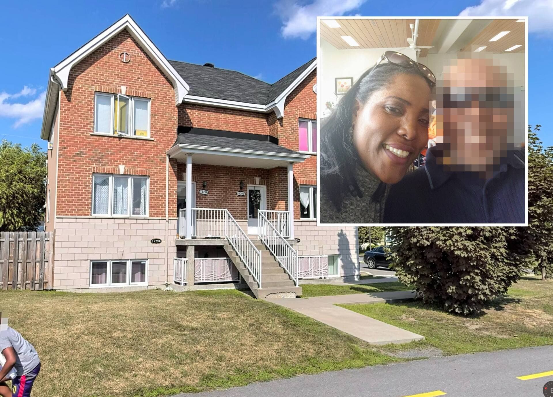 Portrait de la propriétaire Marjorie Morand, qui a expulsé de mauvaise foi une famille de locataires et qui a été reconnue coupable le mois dernier. En arrière-plan, l'immeuble au cœur de ce litige.