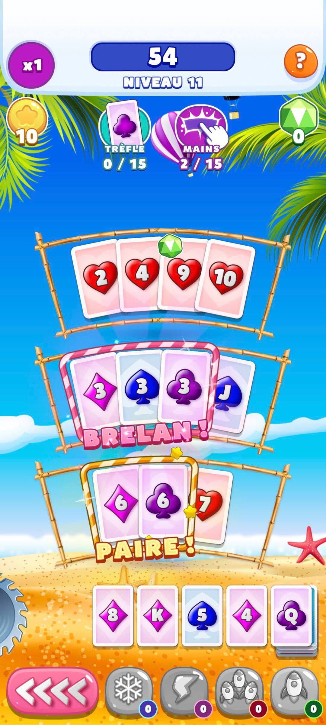 Le jeu mobile Card Blast.