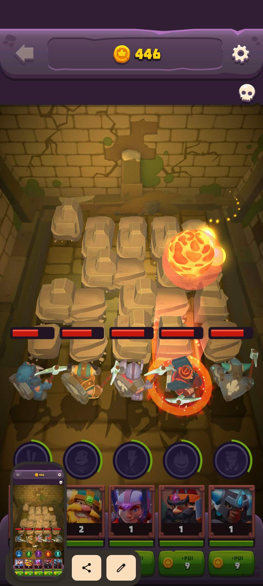 Le jeu mobile Dungeon Dwarves.