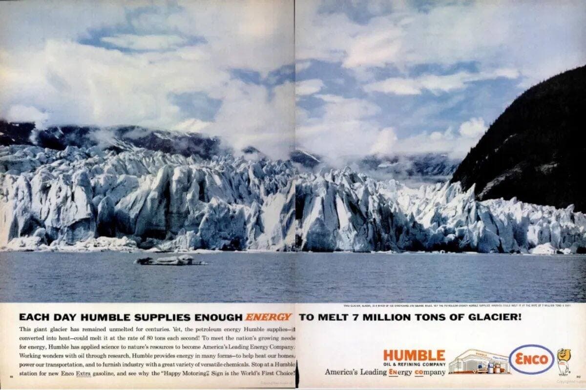 La publicité de la pétrolière Humble Oil, tirée du magazine LIFE de février 1962