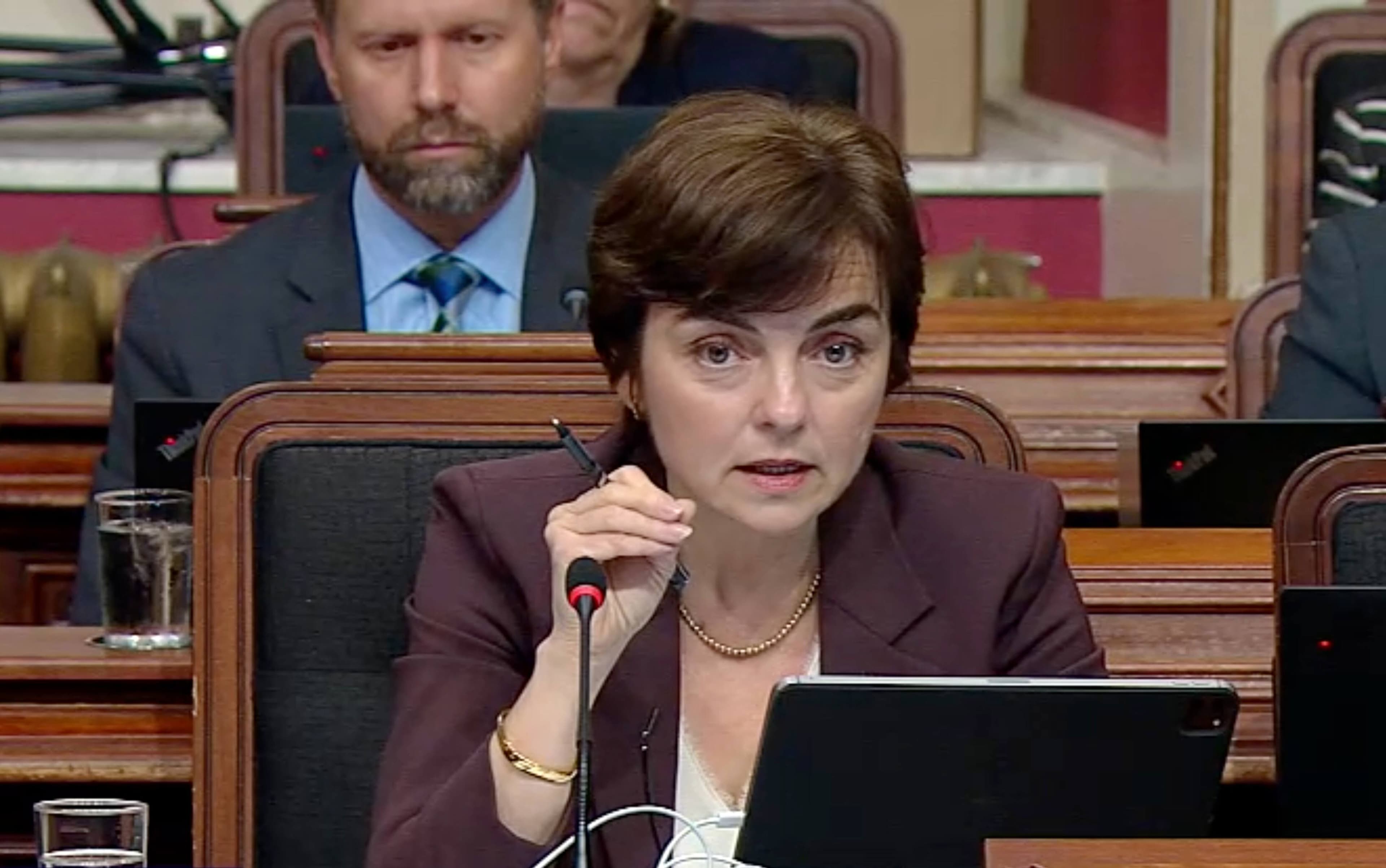 La ministre Christine Fréchette lors de l’étude des crédits du ministère de l’Économie, de l’Innovation et de l’Énergie, mercredi