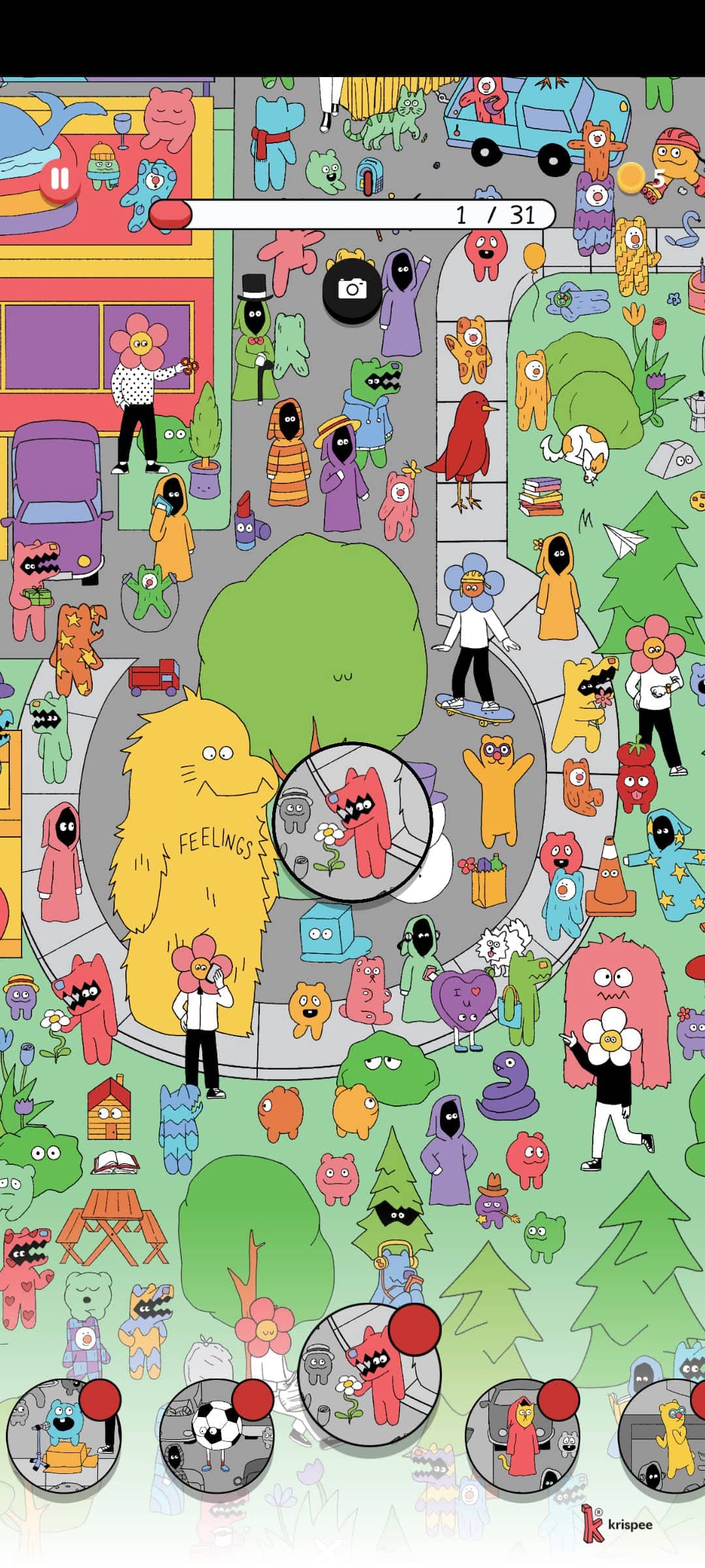 Le jeu mobile Krispee Street.