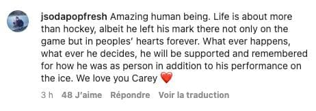 Capture d'écran Instagram