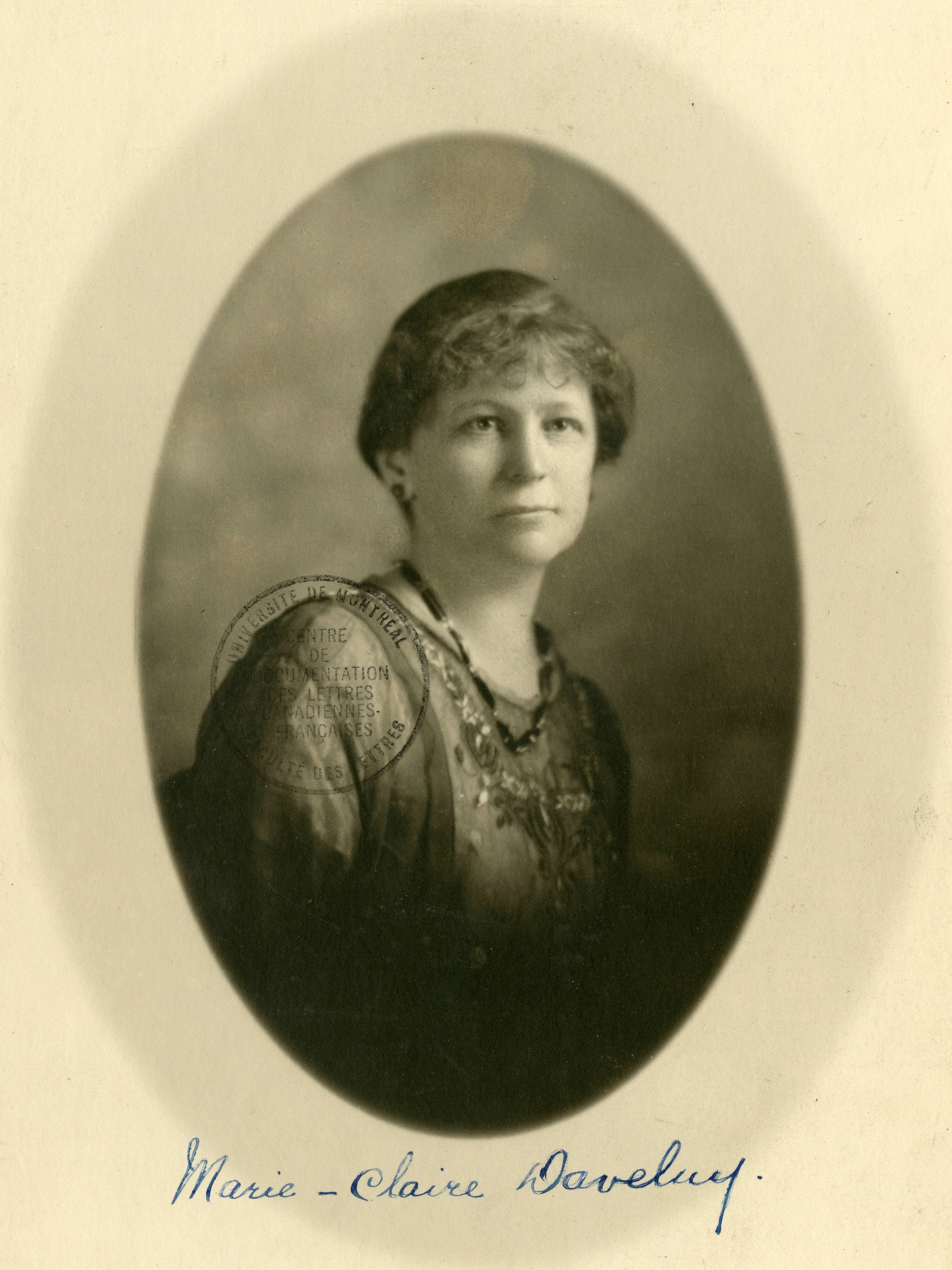 Portrait de Marie-Claire Daveluy avant 1924.