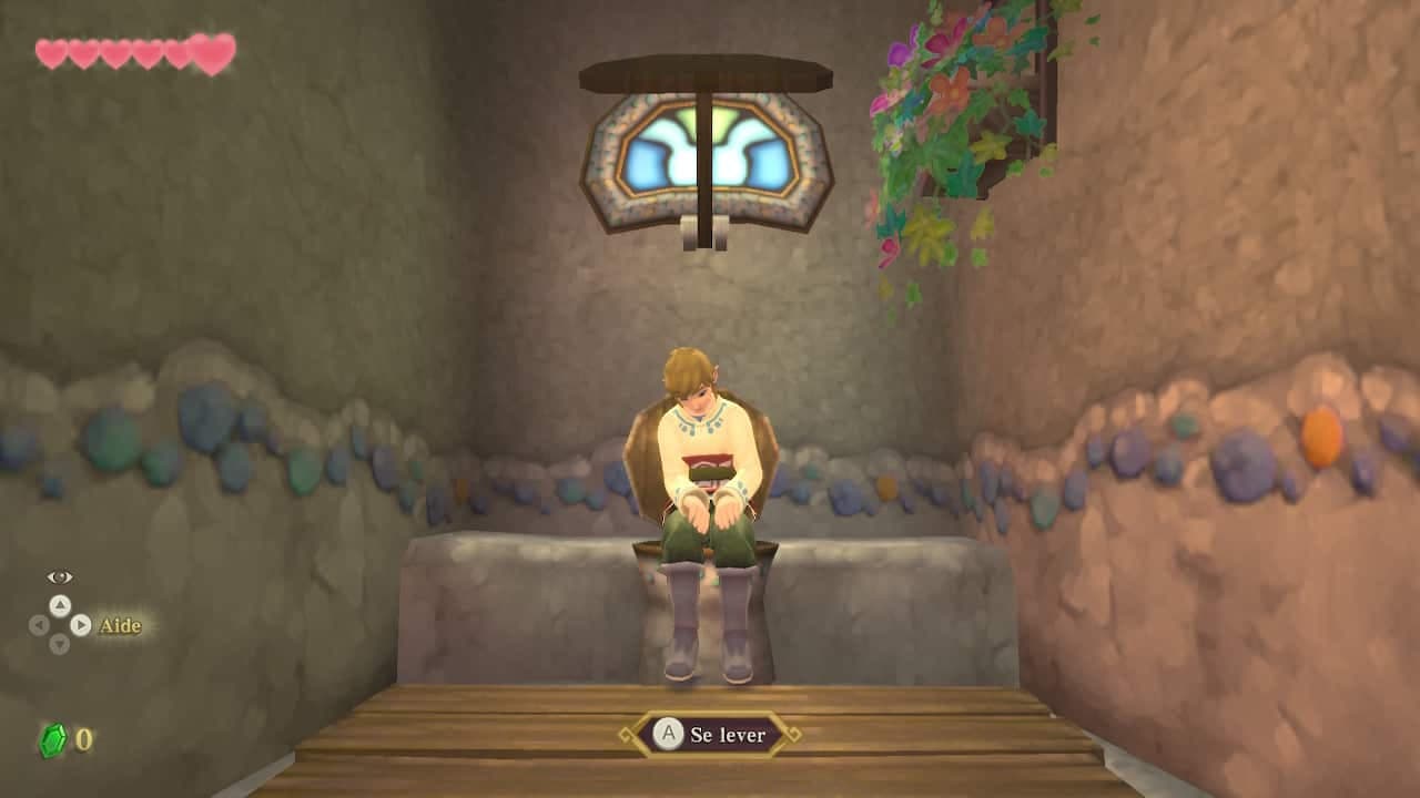 A défaut d’etre roi, Link pose sur le trône.