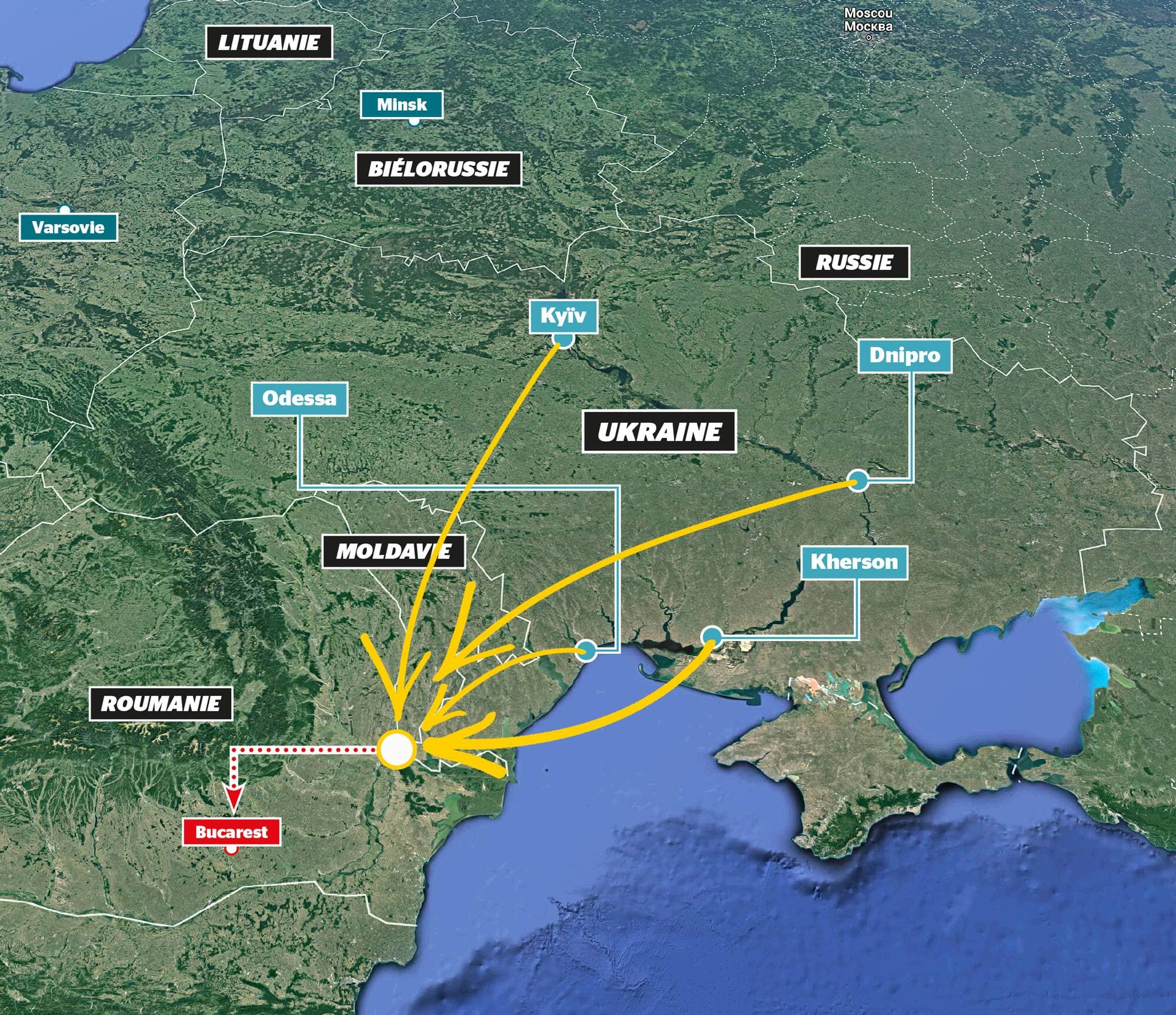 Quatre jeunes hockeyeurs qui participeront au Tournoi pee-wee de Québec sont partis la semaine dernière des quatre coins de l’Ukraine en pleine guerre, soit de Kyïv, Dnipro, Odessa et Kherson, qui est occupée par les Russes, pour rejoindre le Québécois Sean Bérubé et leur entraîneur Yevgeny Pysarenko à la frontière avec la Moldavie. Tout le groupe s’est ensuite dirigé vers Bucarest en Roumanie pour rejoindre le reste de l’équipe.