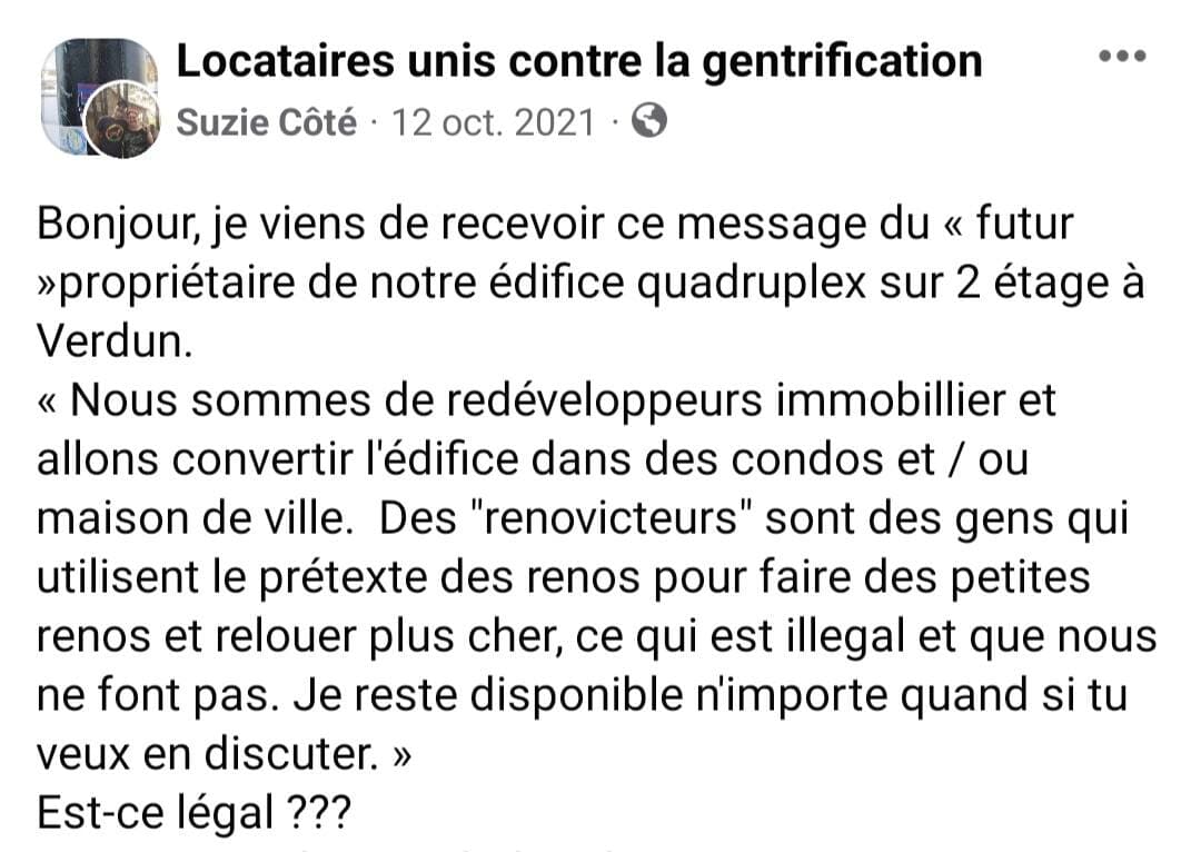 Capture d'écran de Facebook