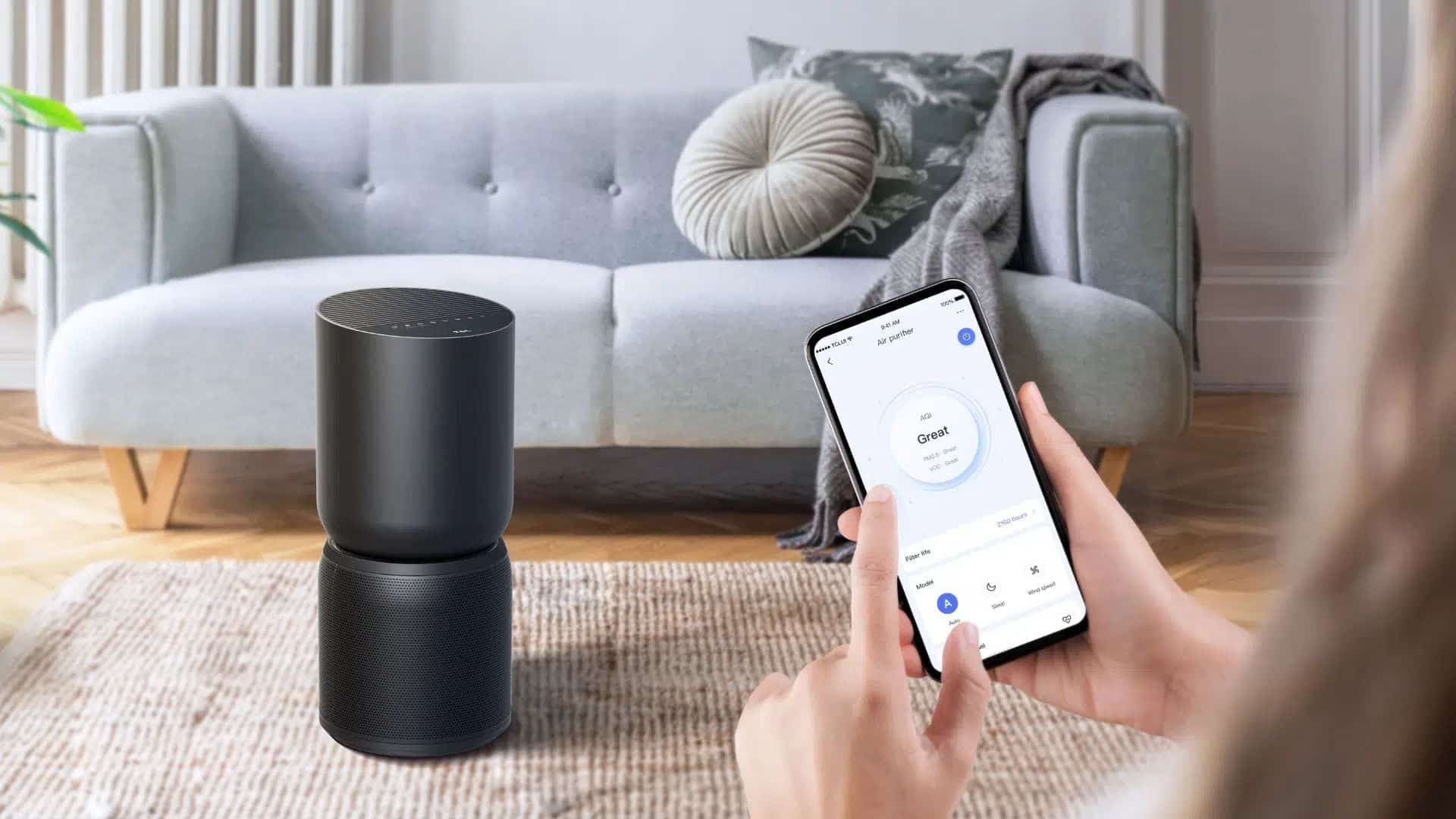 Le purificateur d'air connecté Breeva 5 est notamment doté de la mention HEPA.