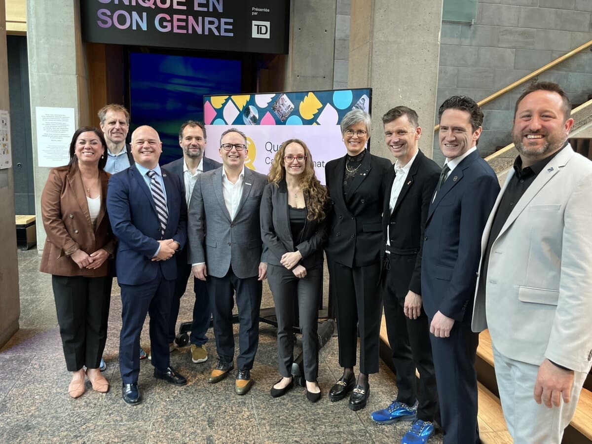 Lancement de Québec Capitale Climat avec notamment le maire de Québec, Bruno Marchand, et les ministres Jonatan Julien et Benoit Charette.