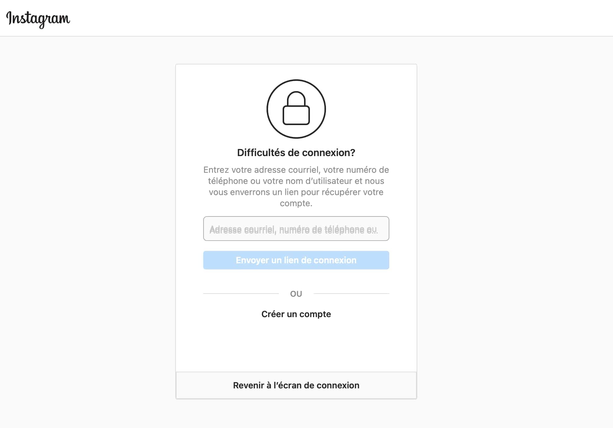 Capture d'écran Instagram