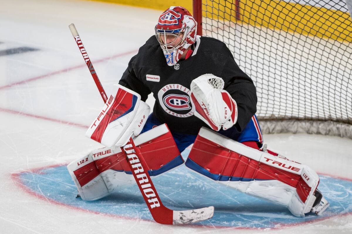 Carey Price (31) des Canadiens lors de l’entraînement du Canadiens de Montréal au Centre-Bell, à Montréal, le lundi 4 avril 2022. JOEL LEMAY/AGENCE QMI