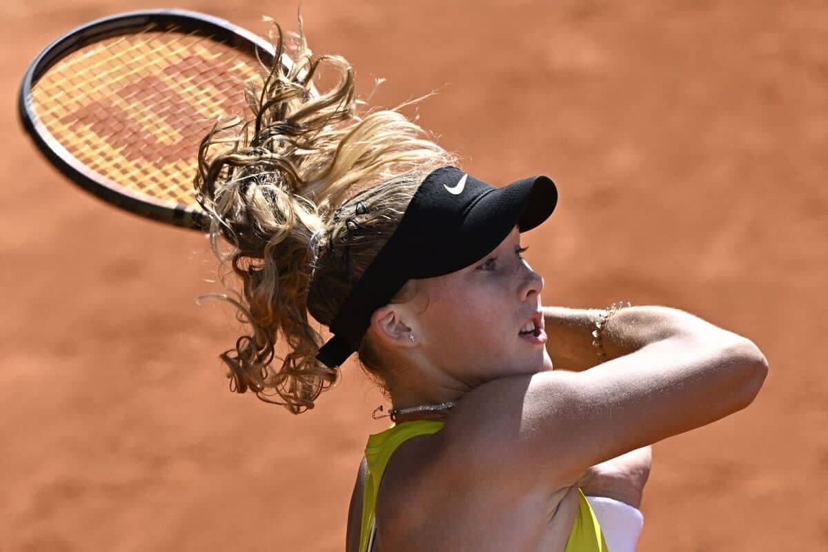 Mirra Andreeva en action à Madrid.