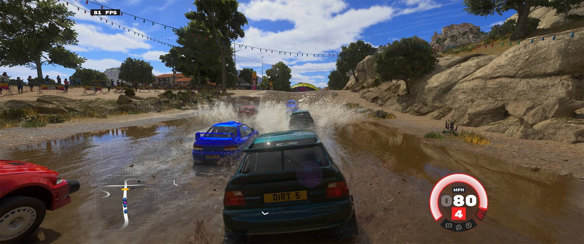Le lancer des rayons améliore notamment les véhicules et la réflexion dans l’eau dans le jeu de course Dirt 5.
