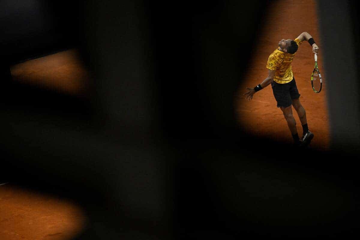 Félix Auger-Aliassime, lors de son seul match au Masters de Madrid, à la fin avril.