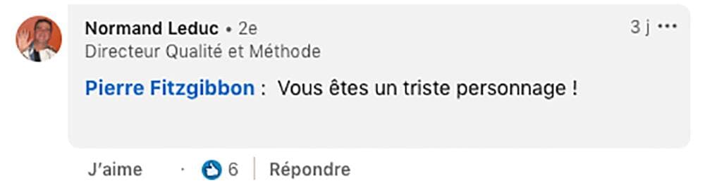 Capture d'écran LinkedIn